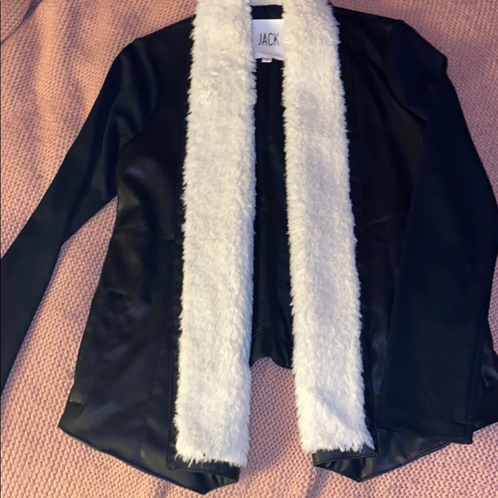 Leather and fur jacket